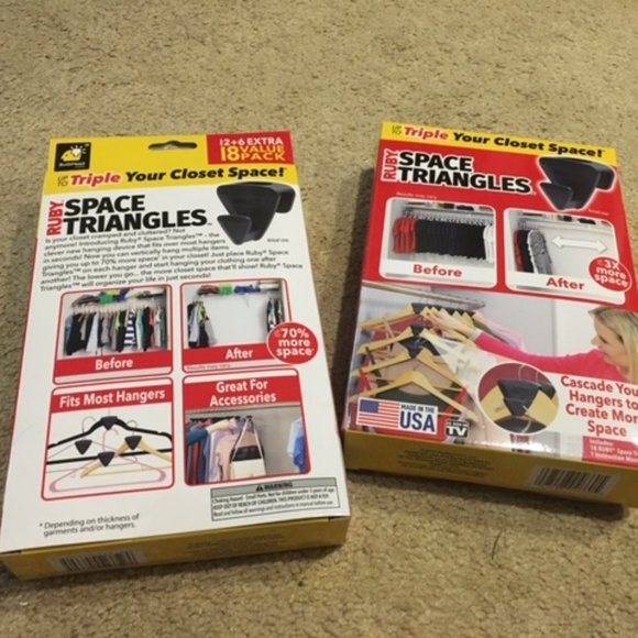 NEW TWO BOXES Ruby Space Triangles Hanger Hooks Closet Organizer 36 Pieces - Picture 4 of 5